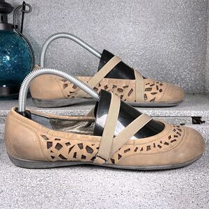 OTBT Marion Cutout Leather Flats Shoes Size 7.5 Boho Hippie Minimalist